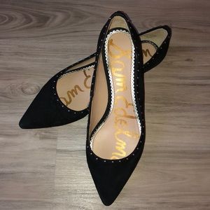 Sam Edelman Black Suede Studded Flats